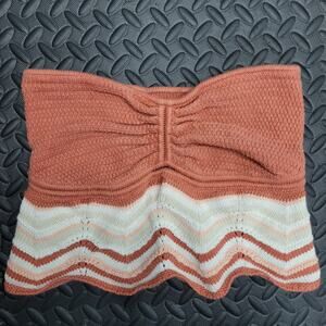 American Eagle Strapless Knit Bandeau Top Womens Medium Boho Coastal Grandma